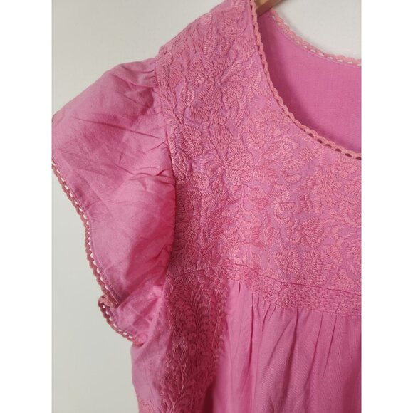 J. Marie Women's Sz. M Pink Embroidered Sarah Dress - Picture 3 of 5